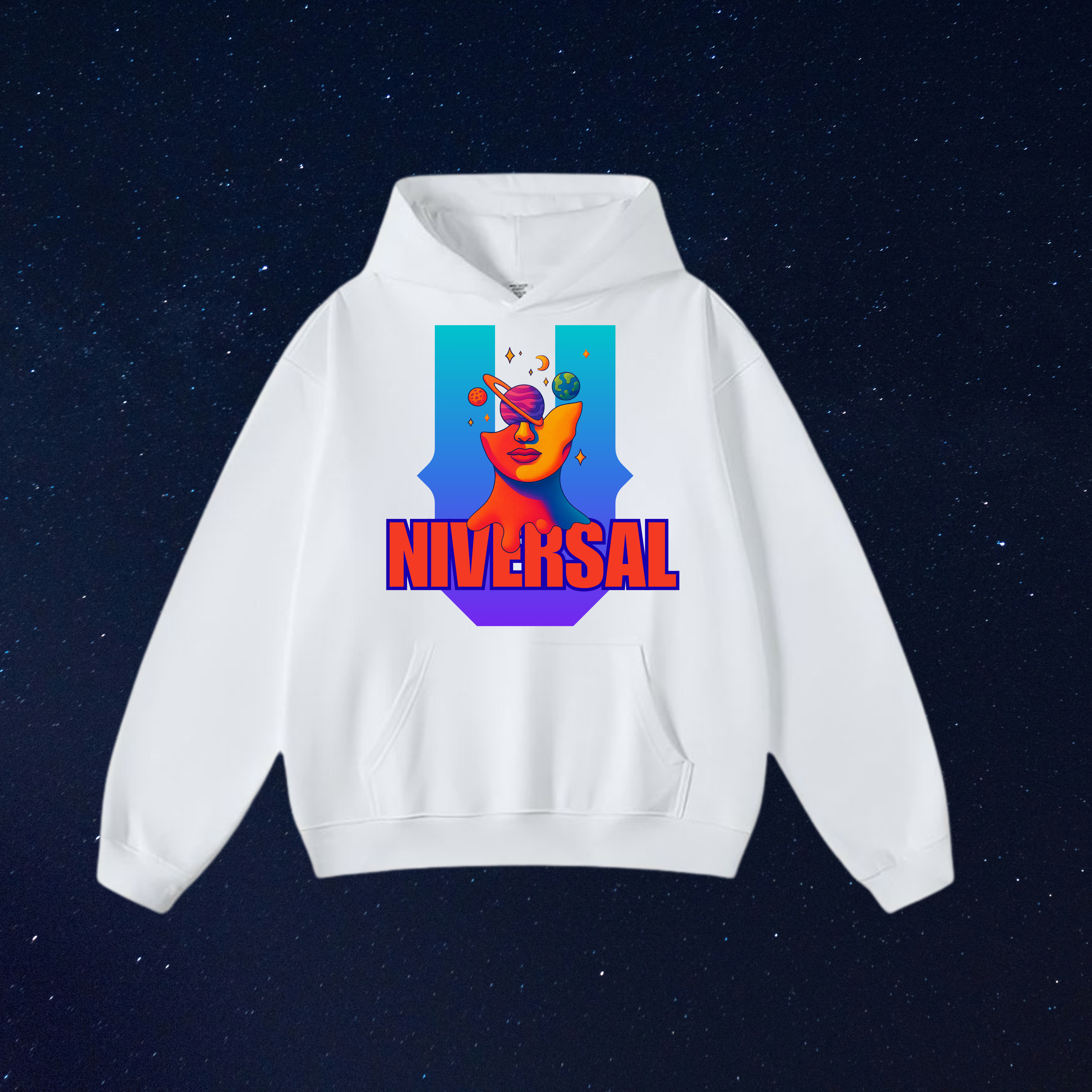 WHITE UNIVERSAL HOODIE