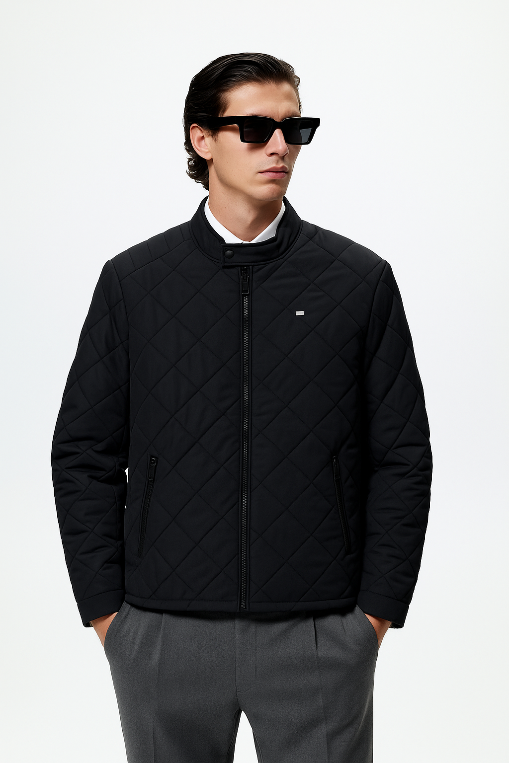 AA&SH BLACK LIGHT WEIGHT BOMBER JACKET